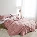 Rosa Bettwäsche Mit Rüschen 135x200cm - Prinzessinnen Stil Mit Blumen