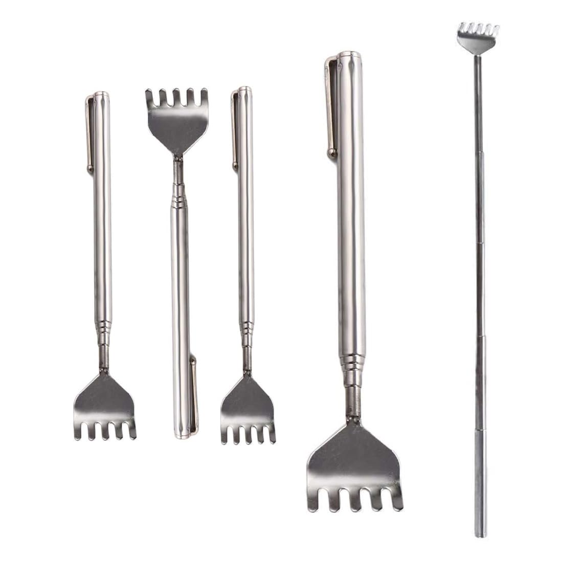 Leadigol 5PCS Extendable Back Scratcher,Portable Metal Telescoping Back Scratcher,Hand Massager Sturdy Back Massage Back Scratcher Convenient Massage