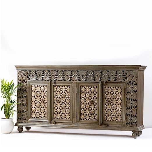Nazar Art & Craft Wooden Antique Designer Sideboard Wooden