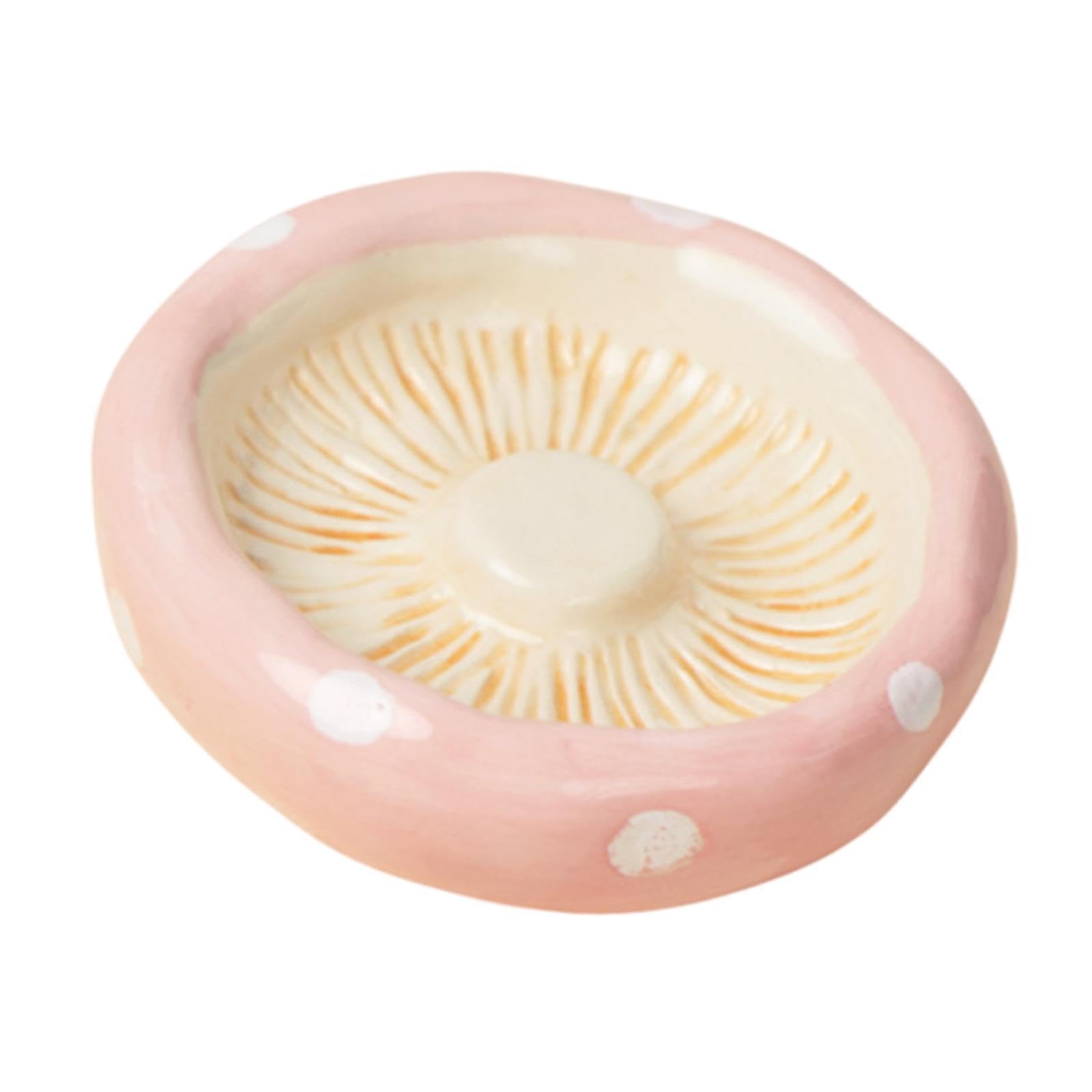 Colcolo Hamster Ceramic Bowl,Mushroom Water Bowl,Hamster Supplies,Cute,Guinea Pig Bowl Small Animal Feeding Dish for Hamster Ferret, Mushroom head