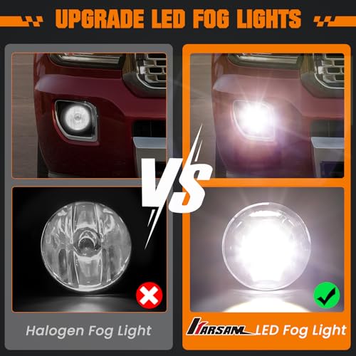 Image of Upgraded 60W LED Fog Lights Assembly for 2007-2013 Chevy Avalanche Suburban GMC Acadia Ford Escape, 07-14 GMC Yukon Tahoe Mustang, 08-10 Pontiac Explorer, 15-19 Colorado Silverado Canyon Sierra