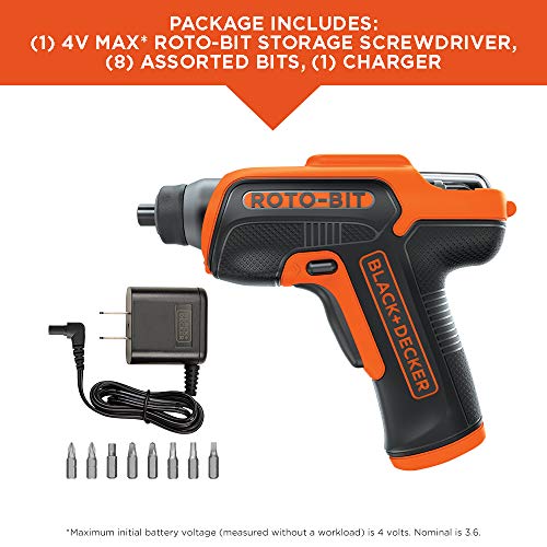 BLACK+DECKER 4V MAX Cordless Screwdriver with Bit Storage (BDCS50C)