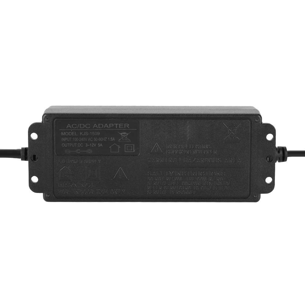 Akozon Adattatore di Alimentazione Regolabile 60W - Alimentatore Universale 3-12V con Display LED