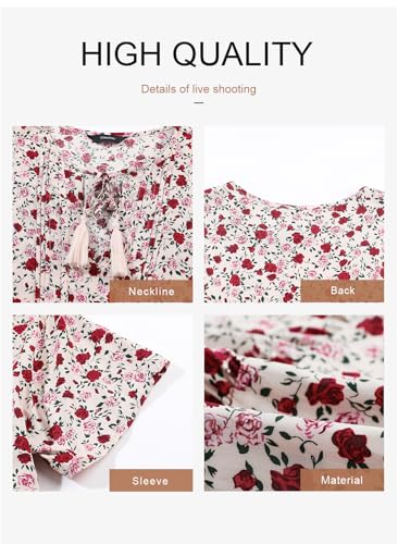 Image of Dokotoo Womens Summer Casual Boho Floral Dresses 2026 V Neck Short Sleeve Sundresses Flowy Swing A-Line Mini Dress
