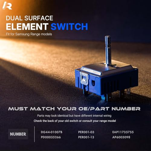Image of New DG44-01007B Range Surface Element Control Switch Fit for Samsung Electric Range - Oven /Stove, Better Than OEM Quality, Replaces# DG44-01007A PER001-03 T PER001-13 T