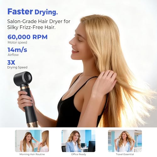 Image of 5 in 1 Blow Dryer Brush, Negative Ion Hair Dryer Brush Set Upgrade Hot Air Brush Air Styler Curling Wrap Air Curler, Curling Iron Hair Styling Tools As A Gift for Straight /Curl /Drying /Smoothing
