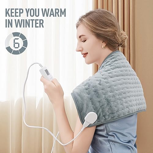 Image of KOT Heating Pad for Back Pain Relief & Cramps, Heating Pads with Auto Shut Off Large, 6 Heat Settings Electric Heated Pad, Gifts for Women, Gifts for Men (Large)