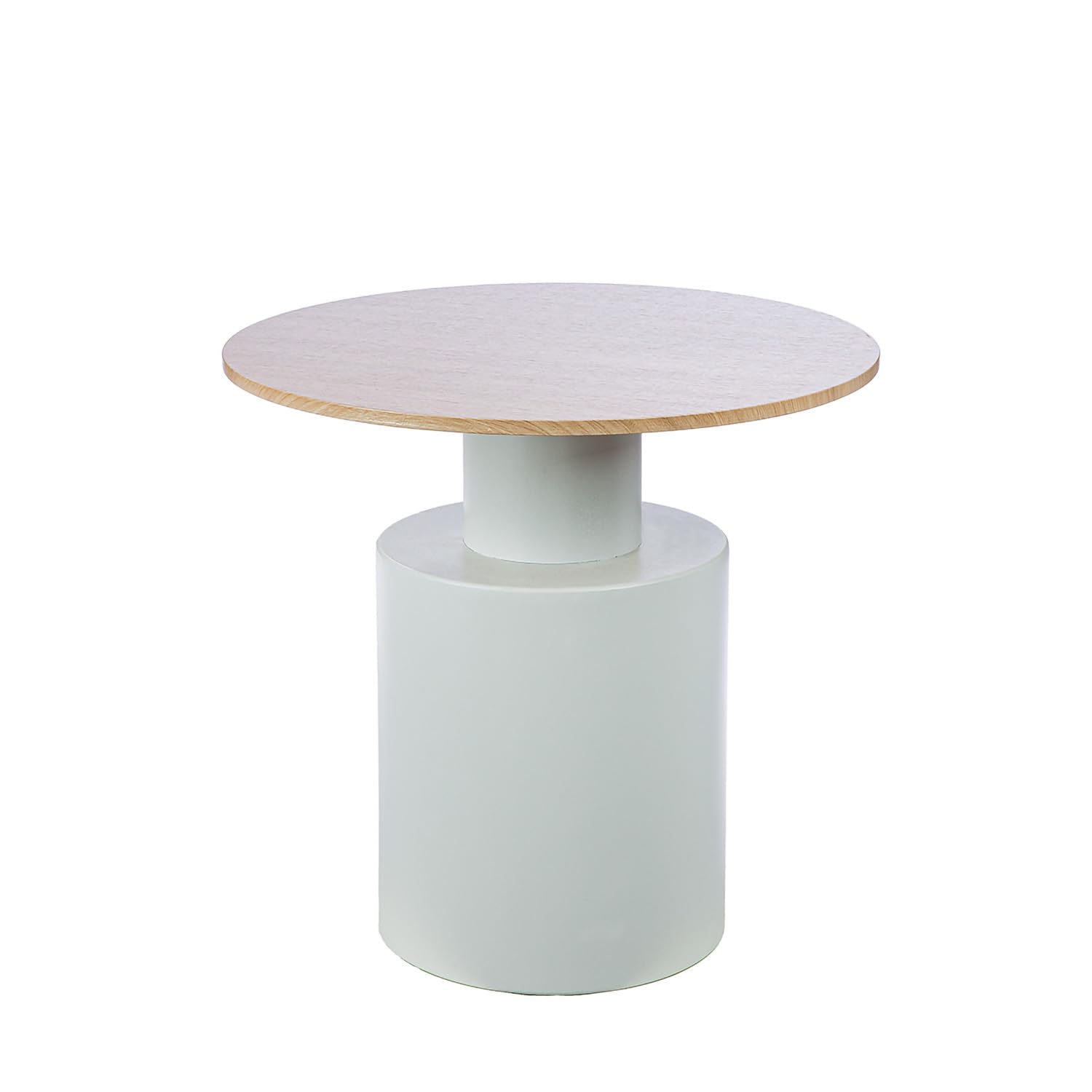 Casablanca Living Side Table, Metal, Round, Natural/White, Height 53 cm x Diameter 55 cm, Storage Table