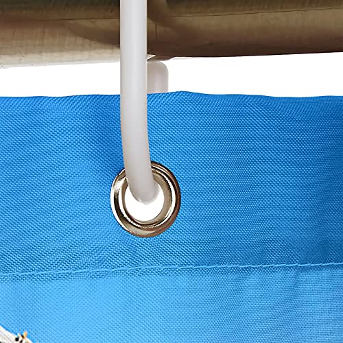 Rideau de douche anti-moisissure KnSam en polyester imperméable bleu 180x200 cm - 4
