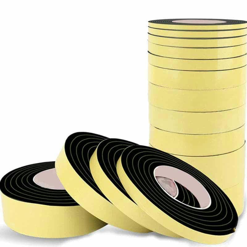 Tira de sellado autoadhesiva de esponja de goma EVA negra, resistente, de una sola cara, insonorizada y anticolisión, de 1 a 10 m (grosor: 8 mm, ancho: 25 mm), 2 m