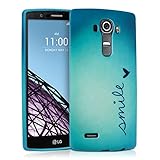 kwmobile TPU SILICONE CASE for LG G4 Design Smile blue turquoise - Stylish designer case made of premium soft TPU