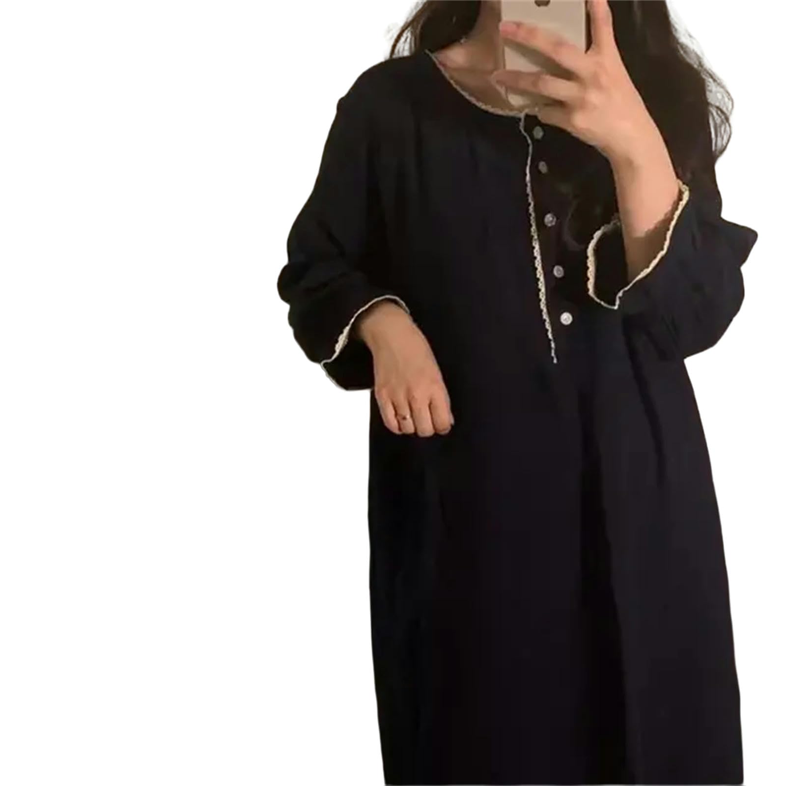Camicia da Notte Donna Pizzo Notturna Notturna Abbottoneria Abbiglia