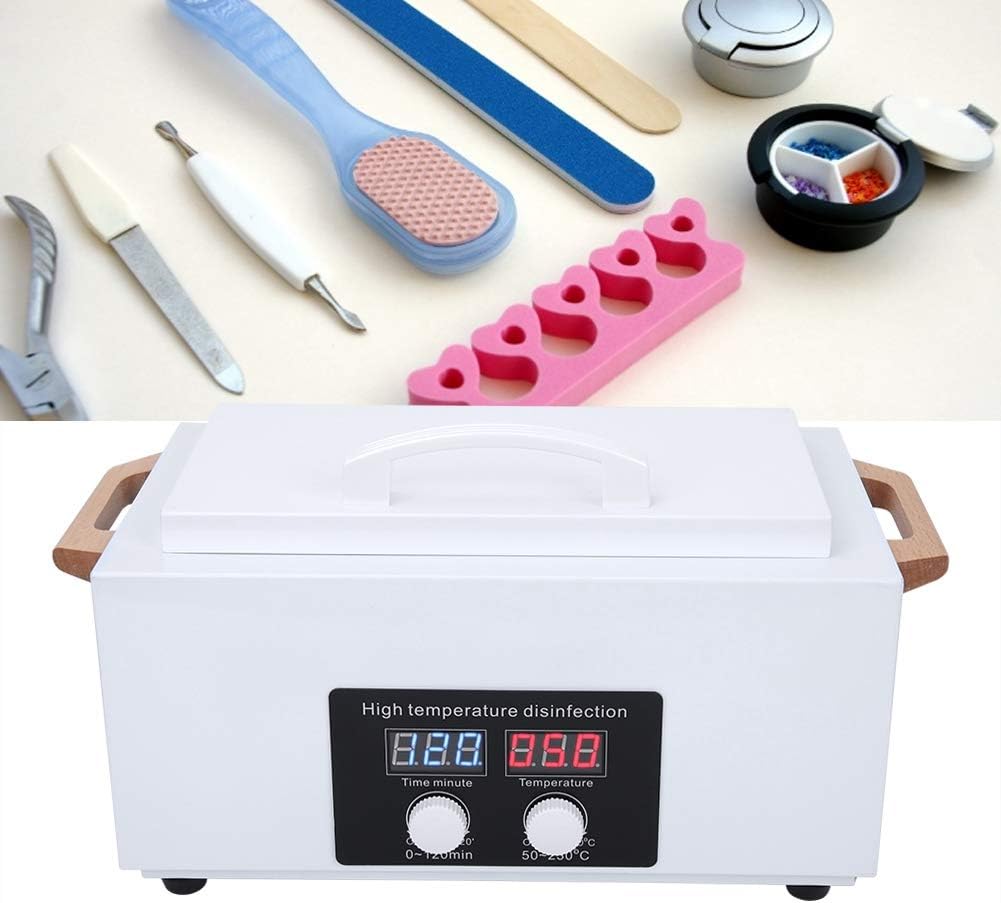 Yeyat High Temperature Steriliser, Temperature And Time Freely Adjustable, Cabinet With Lcd Display, For Suitable For Nail Salons (Eu)