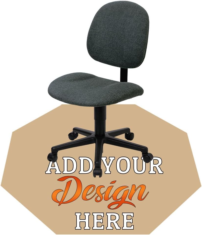 Custom Octagonal Desk Chair Mat for Hard Floor & Tile Personalized Office Chair Mats with Your Own Logo Text Photo Chair Cushion for Home Live Room Bedroom Decor, Yellow