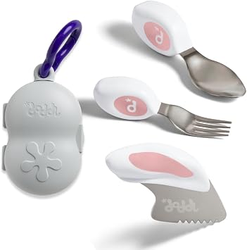 doddl Toddler Cutlery Set with Case 24 Years 3-Piece Knife, Fork & Spoon Safe Cutting & Big-Kid Grip