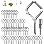 60 Pack Stainless Steel Hanging Hooks 2.16in with Safety Buckle