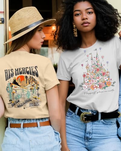 Flafens Graphic Tees T Shirts for Women - Cute Womens T-Shirts Cotton Tshirts Tops Teens Girls4