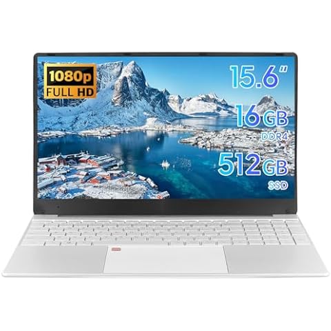 BINTEC 15.6" 16GB DDR4 512GB SSD Laptop Computer with Celeron N5095 Processor(Up to 2.9GHz), FHD 1920x1080 Display, Backlit Keyboard,Bluetooth 4.2, WiFi, Webcam, USB 3.0(Silver) Cover