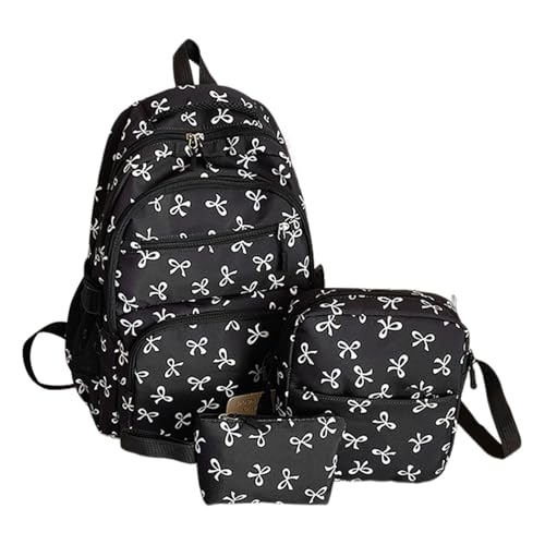 Sac à dos élégant pour femme noir taille unique avec joli nœud chic