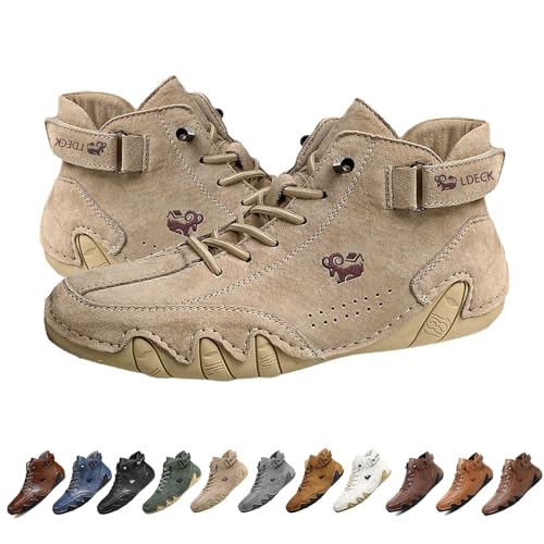 Botas altas de gamuza italianas hechas a mano, Beck Shoes, zapatillas casuales ligeras, antideslizantes e impermeables for exteriores for hombres, zapatos descalzos for hombres for senderismo y conduc