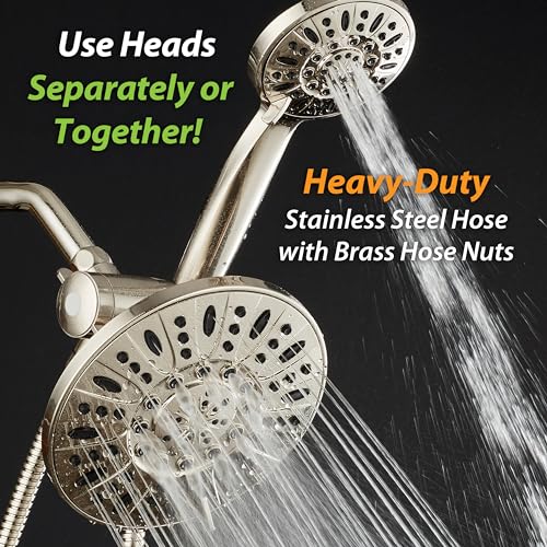 Aquadance 7228 7 Inch Premium High Pressure 3-Way Rainfall Combo With Stainless Steel Hose thumb #4