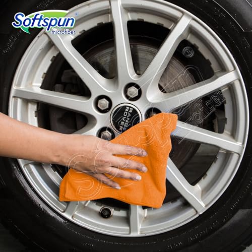 SOFTSPUN Microfiber Cloth 5pcs 40x40cms 340 GSM Multi-Color! Thick Lint & Streak-Free Multipurpose Cloths Automotive Microfibre Towels for Car Bike Cleaning Polishing Washing & Detailing. (Image - 2)