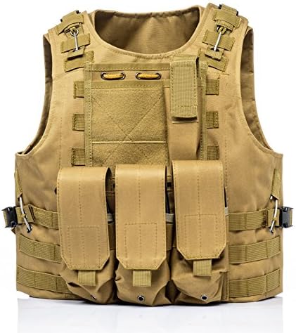 Invenko Tactical Molle Airsoft Vest Paintball Combat Soft Vest Tan