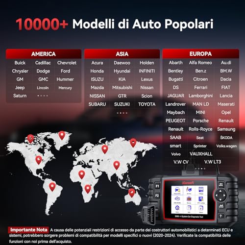 Icarsoft E660 OBD2 Auto Diagnostica, Diagnosi Auto Professionale In Italiano, Sistema Motore/Abs/Srs/Trasmissione, 6 Funzioni Di Ripristino, Reset Olio/Epb/Bms/Etc/Sas/Tpms, Aggiornamento A Vita - 8