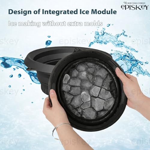 Image of Episkey Silicone Face Bowl for Ice with Built-In Icetray, Collapsible Face Tub for Ice Bath, Facial Ice Plunge Bowl, Ice Water Facials at Home