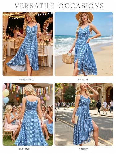 Image of BROVAVE Women's 2026 Summer Casual Boho Sundress Spaghetti Strap Midi Dress