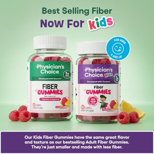 Physician s CHOICE Fiber Gummies for GLP-1 Support - No Sugar Added and Vegan - Raspberry - image 8