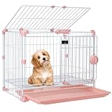 VARLNALY 24 Inches Cat Dog Crate, Multiple Stackable Small Pet Kennel Cat Playpen with Double Door a