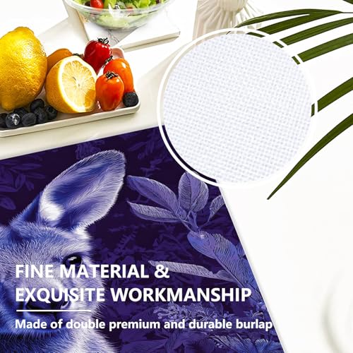 Baonews Niedliche Känguru-Tischsets, Känguru in violetten Pflanzen, Platzsets für Esszimmer/Küchentisch, wasserdicht, waschbar, Leinen, Wärmeisolierung, 30,5 x 45,7 cm, 4 Stück
