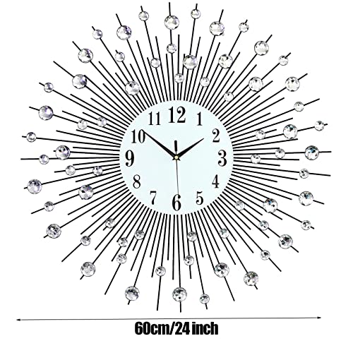 Horloges Modernes Décoratives Starburst Bling Cristal 3D - 8