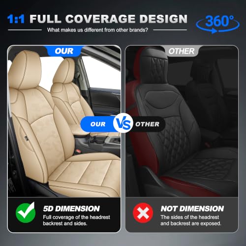 Image of AOMSAZTO Custom Fit Camo Beige Seat Covers for Toyota Rav4(Gas)
