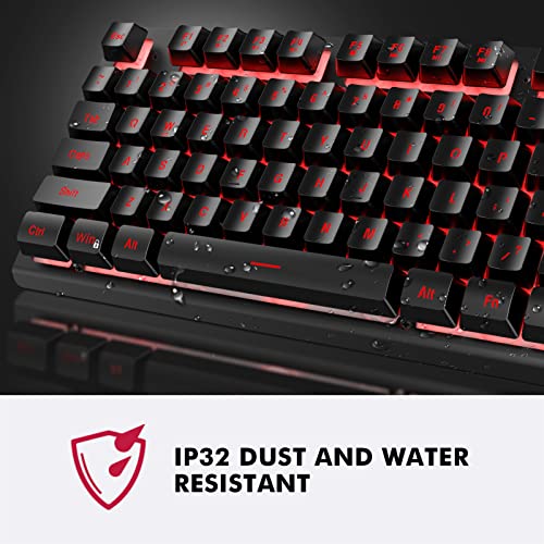 Npet K10V2 Wired Gaming Keyboard, Rgb 7 Colors Backlit, Spill-Resistant Design, Multimedia Keys, Quiet Silent Usb Membrane Keyboard For Desktop, Computer, Pc (Black) #TOP1