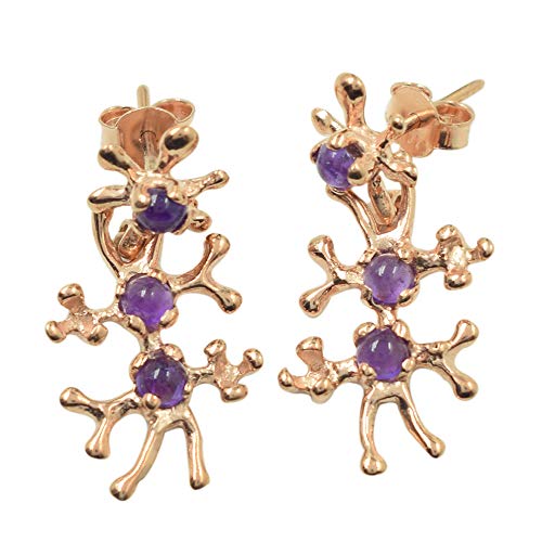 Boucles d'oreilles améthyste en argent 925 massif et griffes