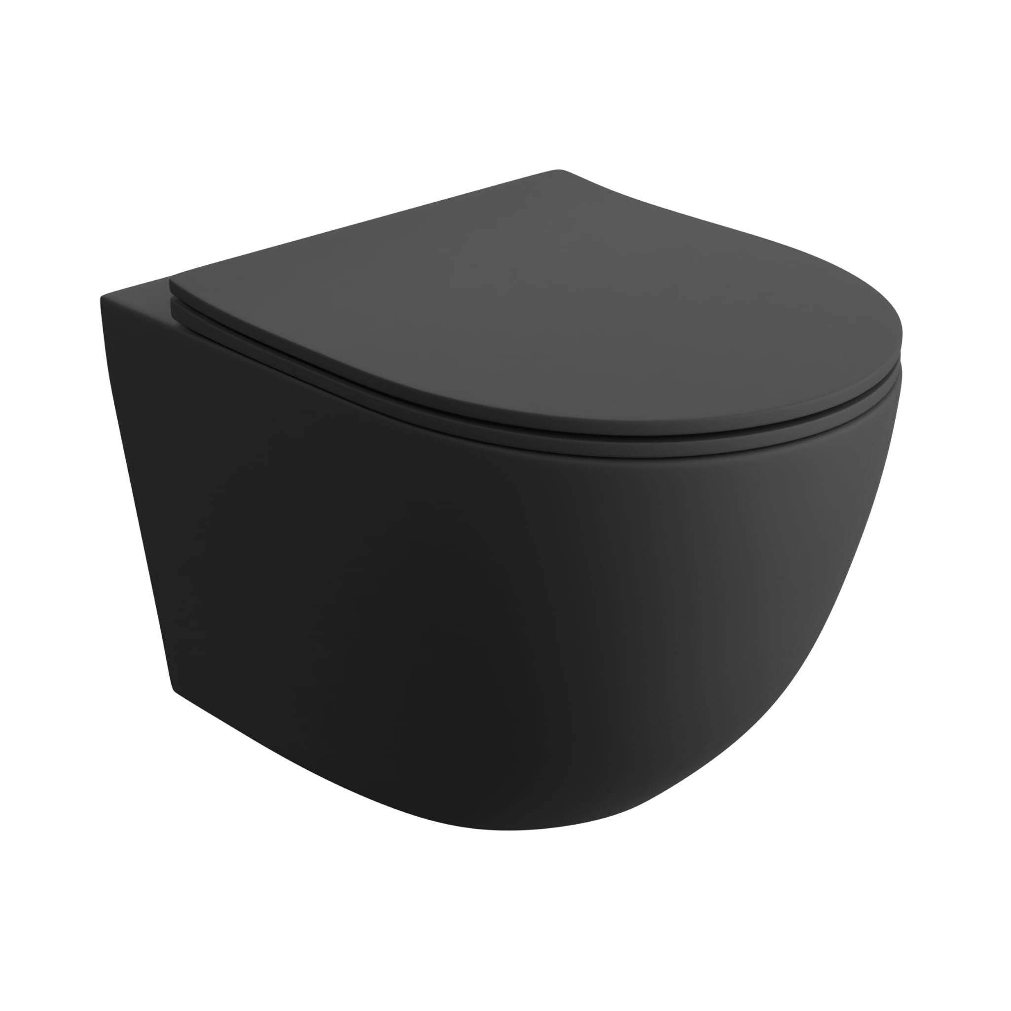 LAVITA Wand-WC Sinto Black Hänge Toilette Toilettendeckel mit Absenkautomatik & Metallscharniere Toiletten Spülrandlos Hängend Spülsystem TORNADO 3.0 Toilettenbecken Schwarz