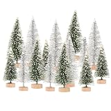 Baluue 16 Stück Miniatur Baumgruppe für Modelleisenbahn Landschaft 7 9cm Hohe Künstliche Weihnachtsbaum Dekoration mit Holzsockel Selbstgemacht Modellbau Landschaftsbäume