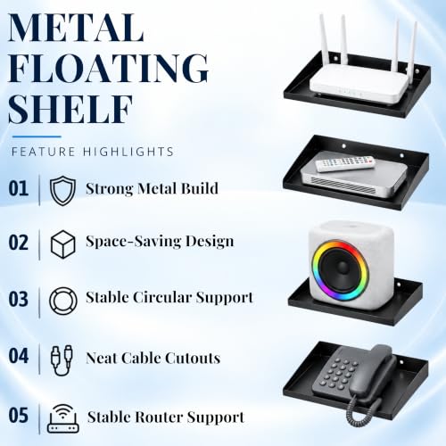 Image of 12 inchx10 inch Projector Wall Mount Stand - Multipurpose Metal Setup Box Stand
