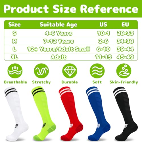 Image of Olreco Kids Soccer Socks Youth Baseball Socks Men Women Softball Sock for Girls Boys Football Sock Men Team Sports Accessory