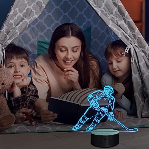 Lampara 3D Hockey LED Multicolor con Control Remoto miniatura 4