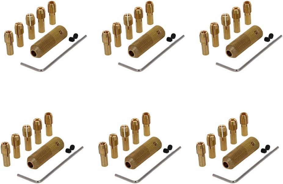 Utoolmart Brass Drill Chuck Collet Bits 0.5 1 1.6 2.4 3mm for Dremel Rotary Tools 6Pcs