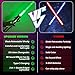 Light Sword Toy for Kids, Rechargeable Light Sword Set, 2 Pack LED Dual Light Sabers with Belt Clip for Galaxy War Fighter Warriors, Halloween Dress Up Party Kid Gift, Christmas Birthday Present