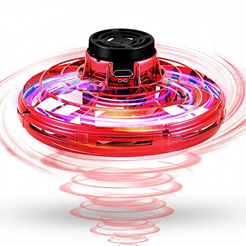 Tynctway Hand Drone with 360Â°Rotation Flying Spinner with LED Light Mini Drone for Kids Adults Motion Sensor Small UFO Flying Ball Cool Toys for Boys Girls Flying Toys for Gift Outdoor Indoor Red