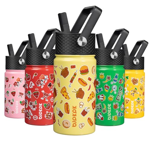 Image of BJPKPK Insulated Water Bottle, 15oz Stainless Steel with Straw Lid