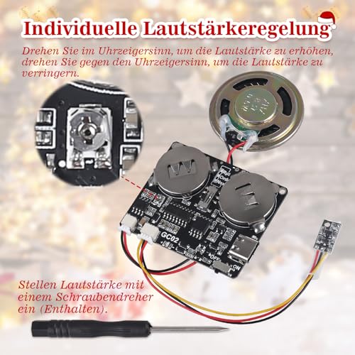 DONGKER Sound Modul Magnetsteuerung 8M Einstellbare Lautstärke und Wiedergabemodus MP3 WAV Musik Player Platine mit Lautsprecher für DIY Spieluhr Grußkarte Kreatives Geburtstag