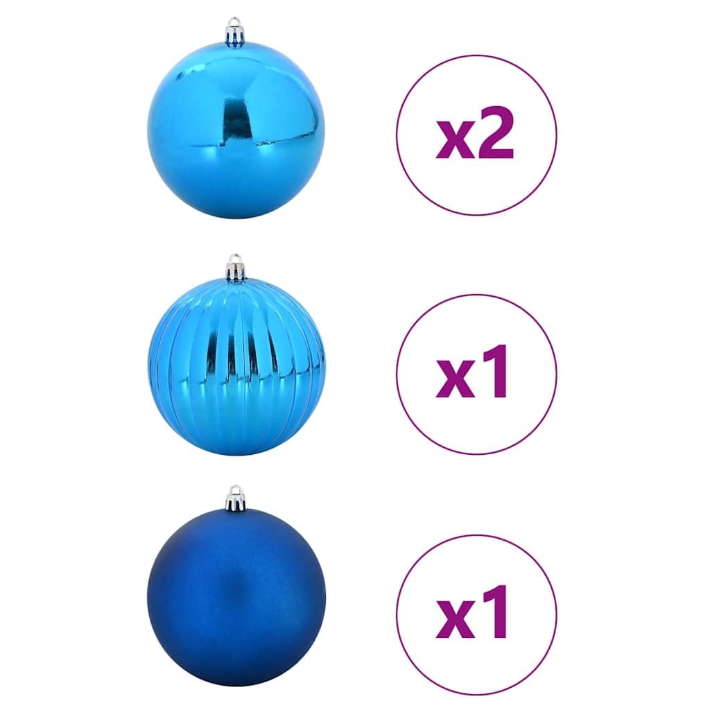 Mangloder - Set di 4 palline per albero di Natale XXL, in plastica blu, decorazioni per albero di Natale e decorazioni per albero di Natale come ciondolo a sfera, moderne per abete, interni ed esterni