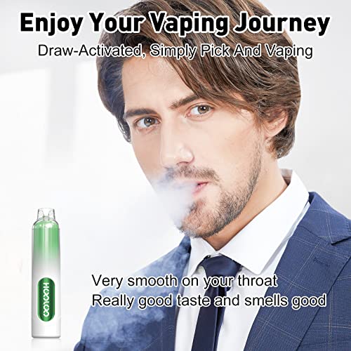 HOOLOO-Disposable-Vape-Pen-E-Cigarette-Starter-Kit-6500-Puffs-Rechargeable-Prefilled-Vape-Juice-Prefilled-and-Precharged-E-Cigarettes-Vape-Starter-Kit0mg-No-Nicotine-Mint