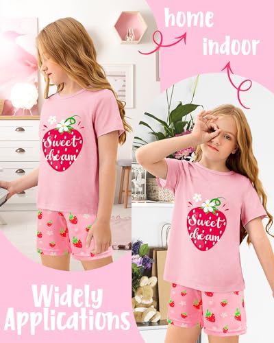 Girls Pajamas Short Sleeve Toddler Girls Summer Short Sets Sleepwear Clothes Sets Girls Pajamas Size 3-103